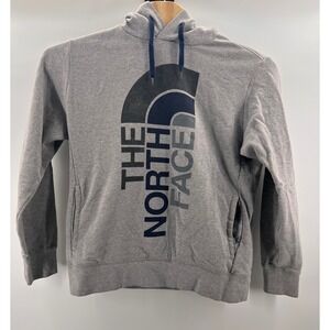 The North Face Gray Logo Hoodie Mens Size L Regular‎ Fit Cotton Polyester Blend